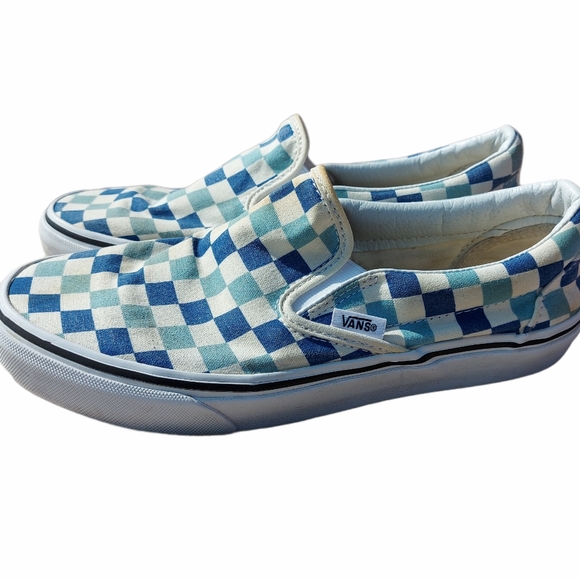 Vans blue and white check slip on unisex - Picture 3 of 7